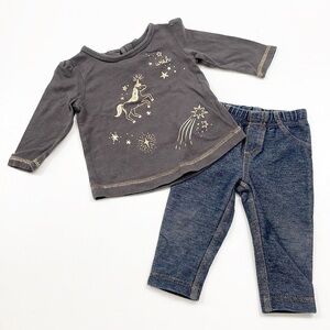 Carter's unicorn wish baby girls matching set